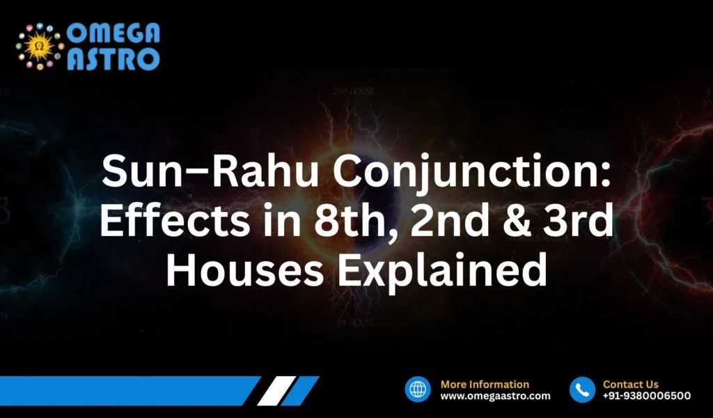 Sun–Rahu Conjunction: Effects in 8th, 2nd & 3rd Houses Explained